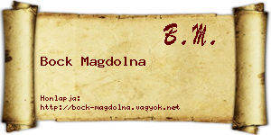 Bock Magdolna névjegykártya
